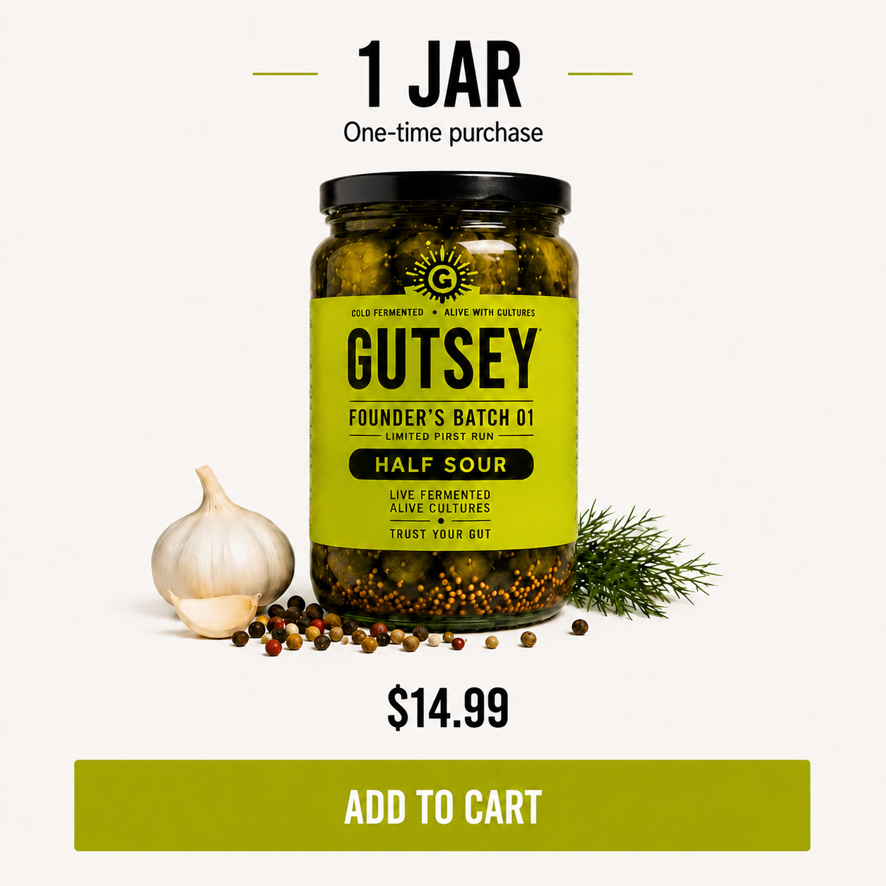 Founder’s Batch 01 — Half Sour Pickles (1 Jar)